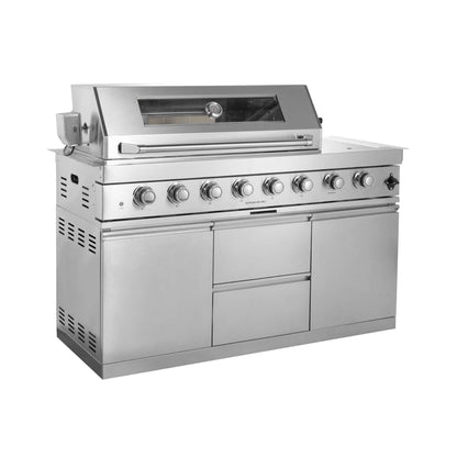 Castelle Flame Montclair 58-Inch 6-Burner 96K BTU Gas Outdoor Liquid Propane Grill Island