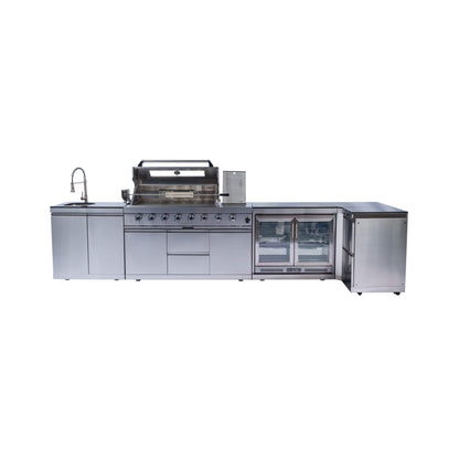 Castelle Flame Montclair 58-Inch 6-Burner 96K BTU Gas Outdoor Liquid Propane Grill Island