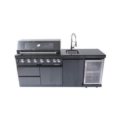 Castelle Flame Avalon 43-Inch 6-Burner 85K BTU Outdoor BBQ Kitchen Grill Island