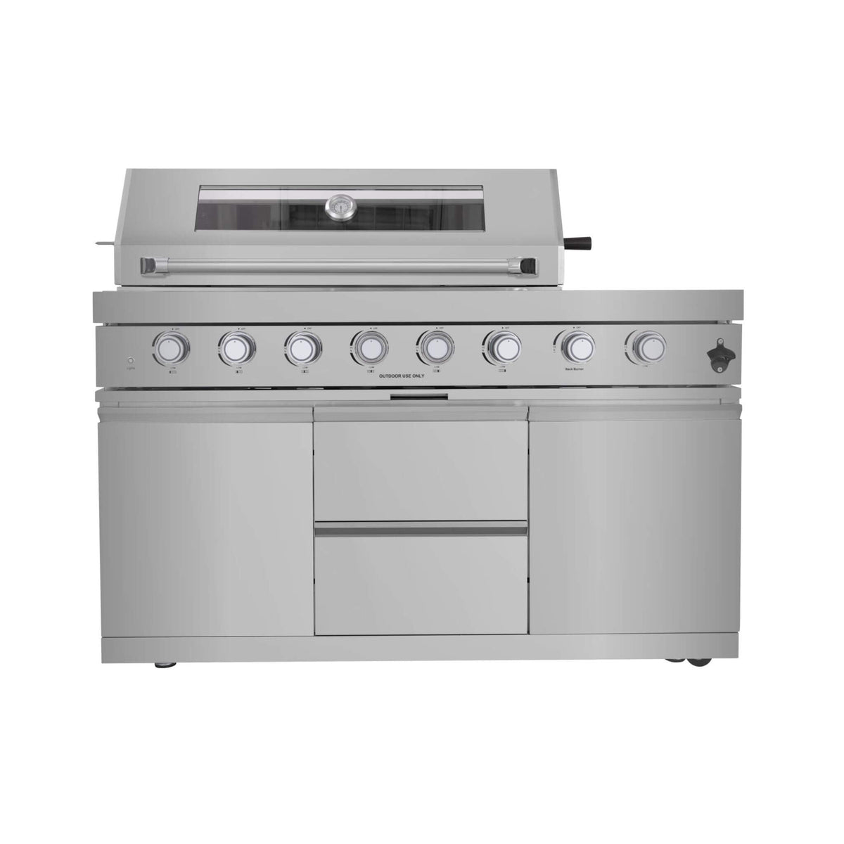 Castelle Flame Capri 96- inch 6‑Burner 85,000 BTU Outdoor Kitchen Grill Island