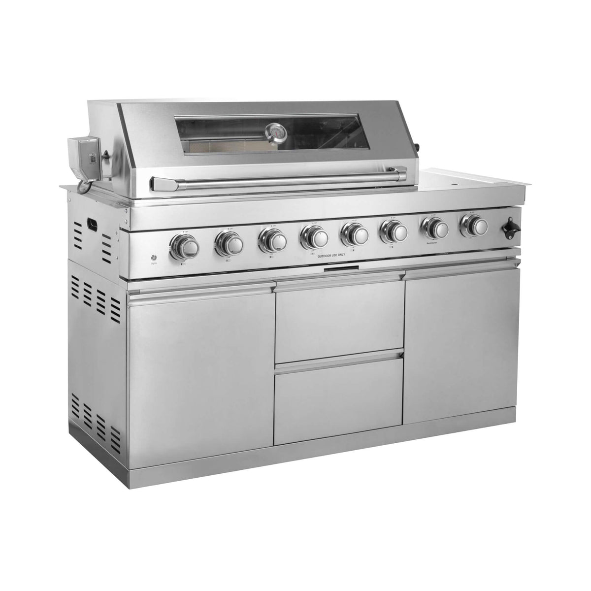 Castelle Flame Capri 96- inch 6‑Burner 85,000 BTU Outdoor Kitchen Grill Island