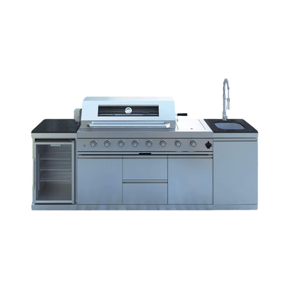 Castelle Flame Capri 96- inch 6‑Burner 85,000 BTU Outdoor Kitchen Grill Island