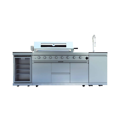 Castelle Flame Capri 96- inch 6‑Burner 85,000 BTU Outdoor Kitchen Grill Island