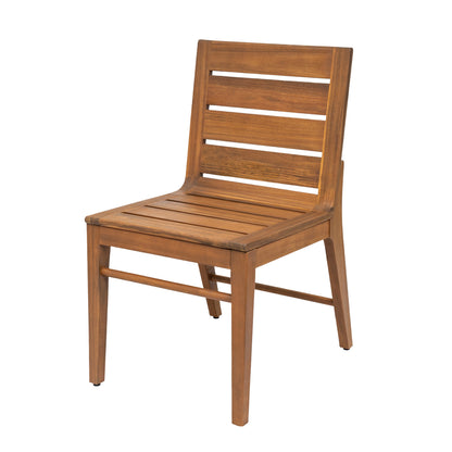 Outdoor Acacia Wood Dining Set with 71" Teak‑Finish Table & Slatted Back Chairs – 7‑Piece