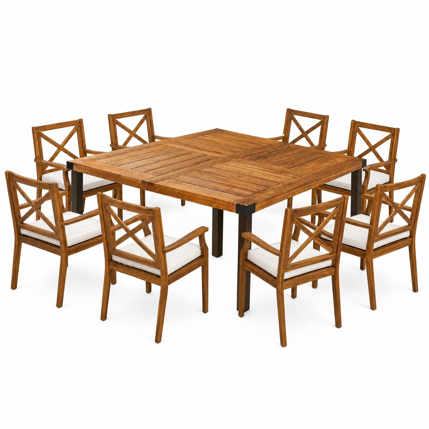 9-Piece Acacia Wood Outdoor Patio Dining Set