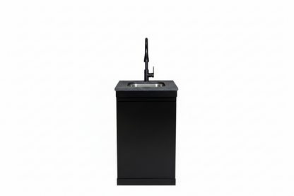 Stainless Steel Double‑Door Outdoor Sink Cabinet with Tap