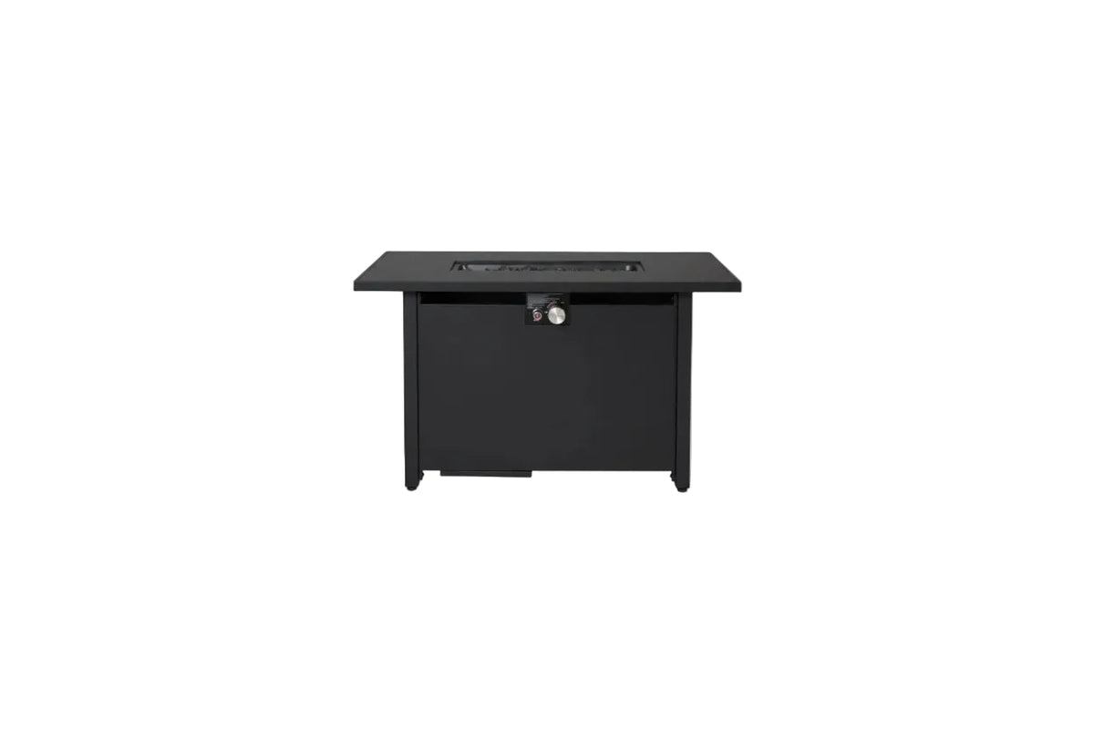 Outdoor Fire Pit Table Durable Construction With Lid - Black