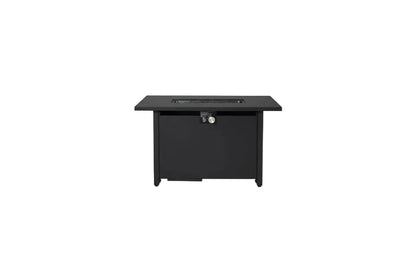 Outdoor Fire Pit Table Durable Construction With Lid - Black