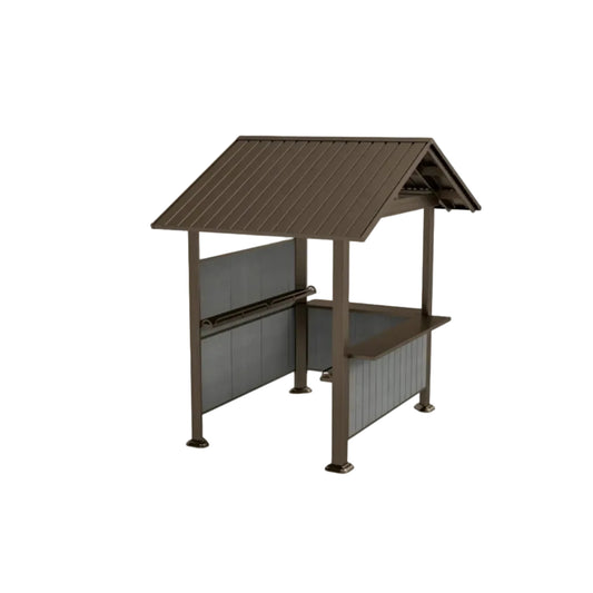 9.4' x 6.2' Hardtop Grill Gazebo with Storage Shelves & Resin Shade System