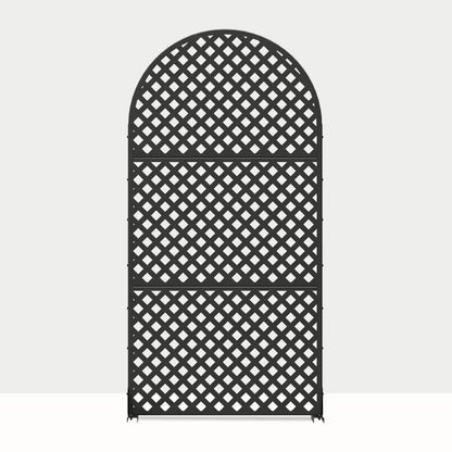 72 In. Galvanized Metal Arch Outdoor Privacy Screens Outdoor Garden Fence Laurence in Black