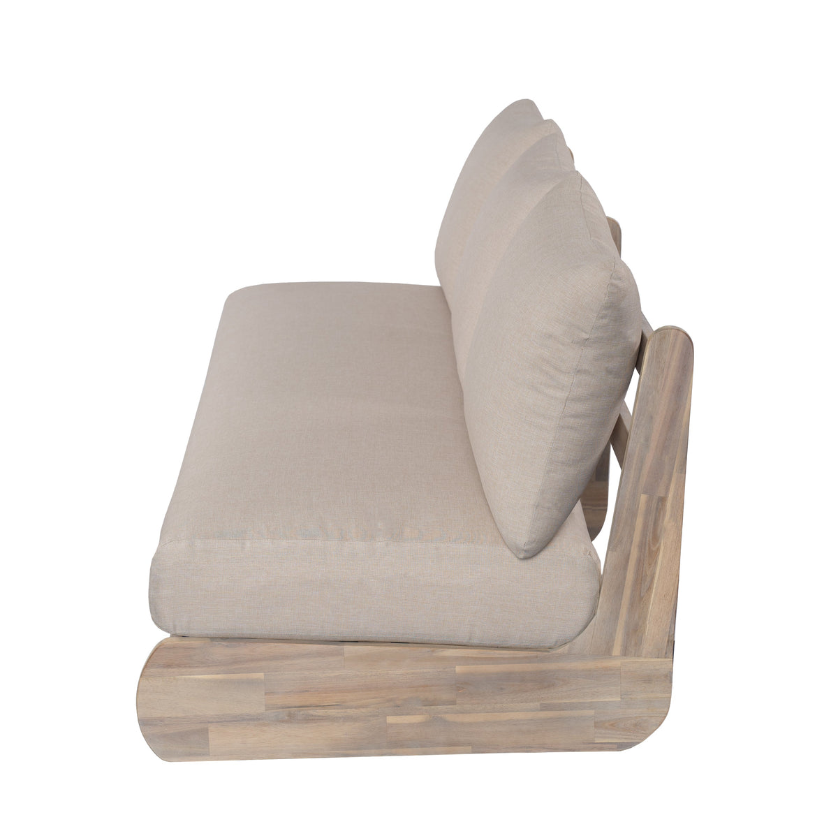 Outdoor Acacia Lazy 5‑Seater Chat Set with Water‑Repellent Cushions – Teak Finish