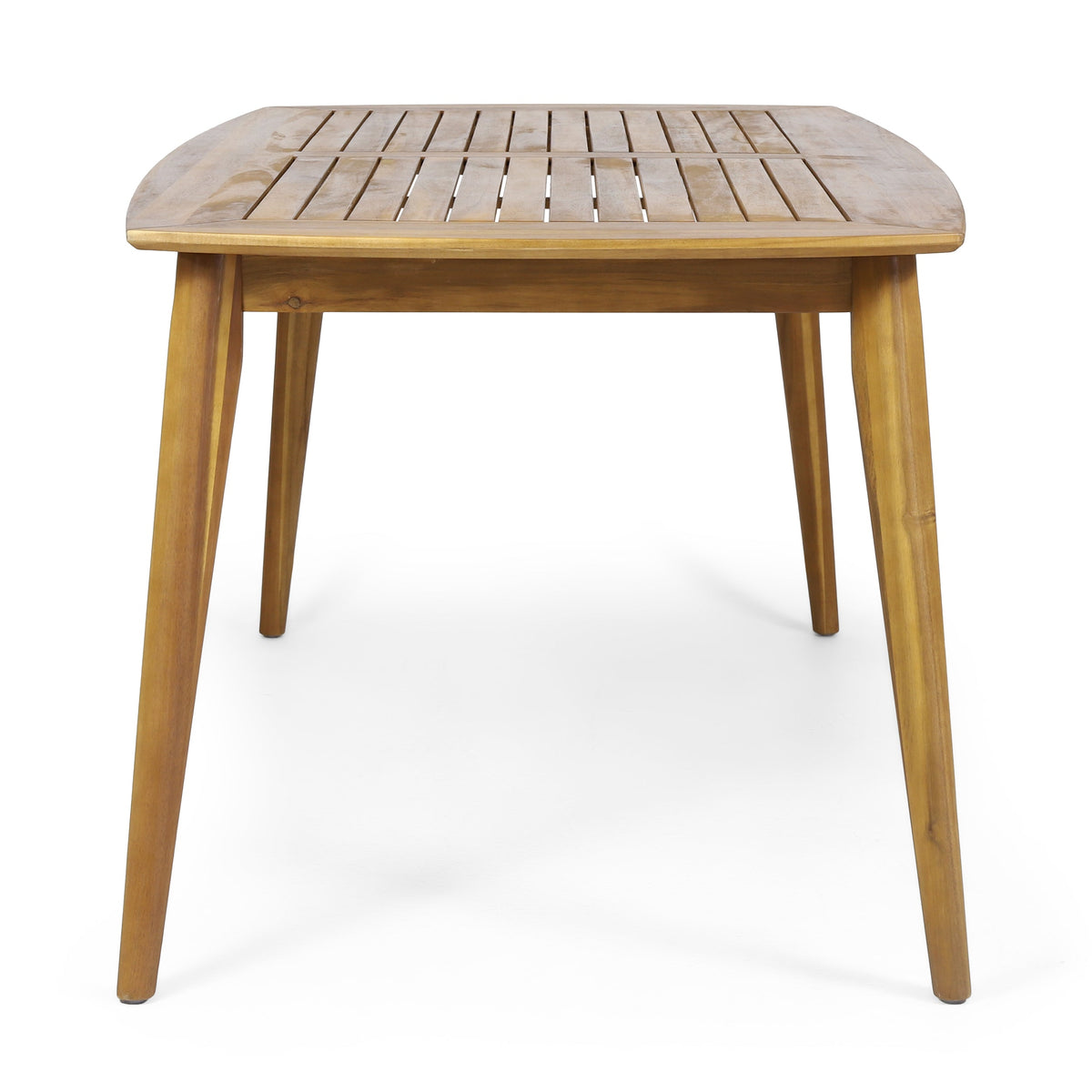 Acacia Wood Outdoor Dining Set (7‑Piece) — Teak‑Finish Table & Handwoven Wicker Chairs