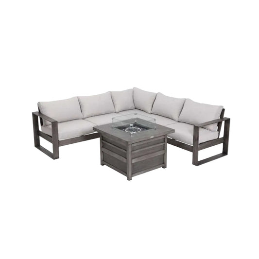 Walsh 4-Piece Aluminum Firepit Sofa Set - Gray
