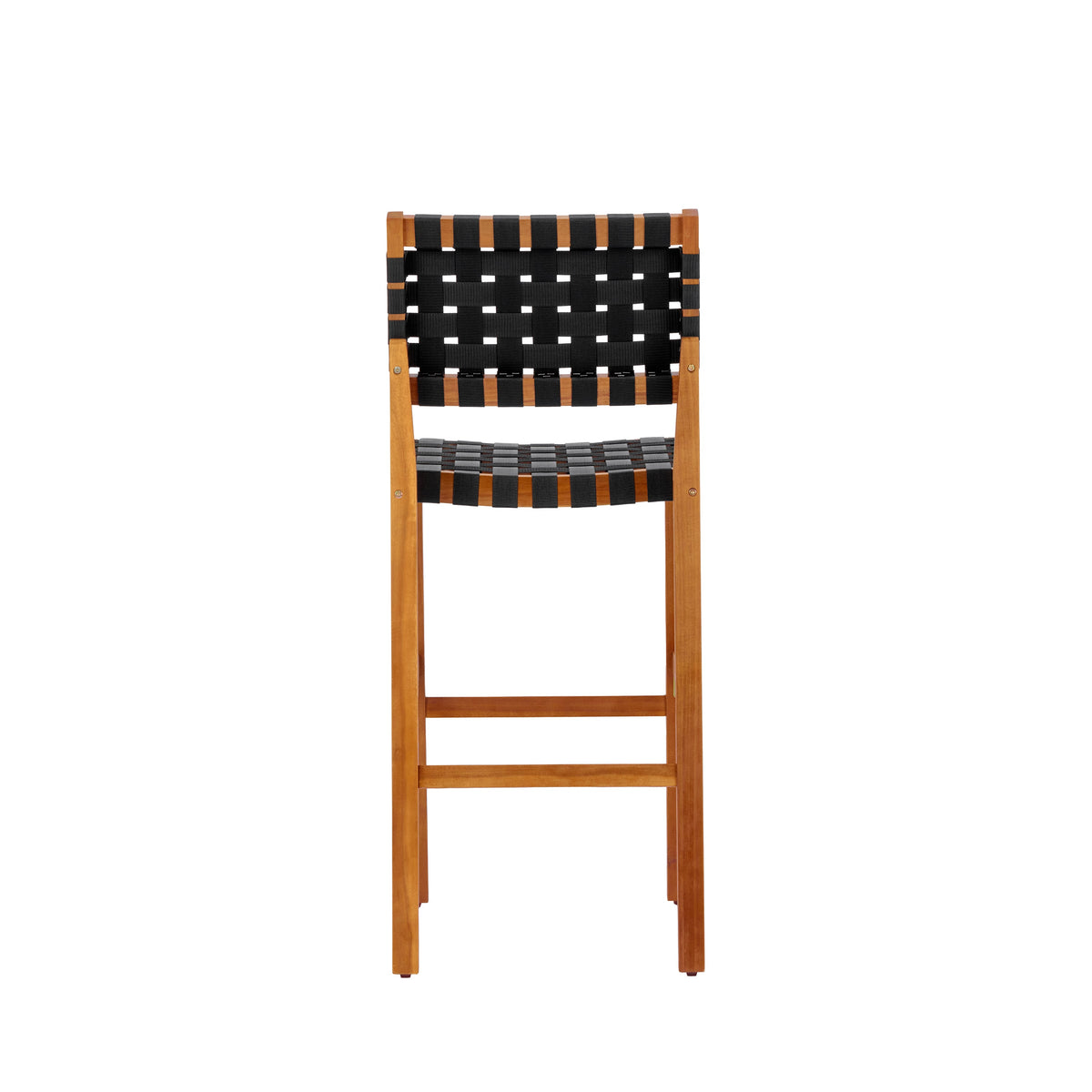 Acacia Wood Bar‑Height Patio Dining Set — 5‑Piece Square Table & Woven Bar Chairs