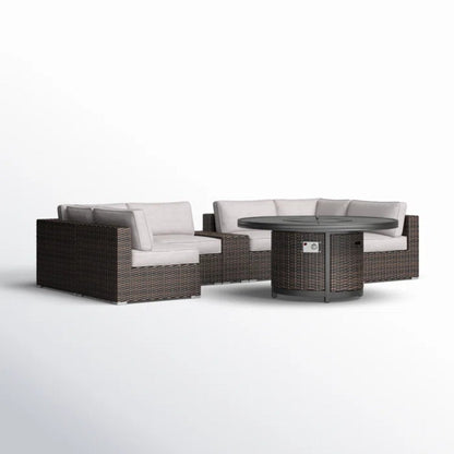 Fully Assembled 4-Person Outdoor Wicker Seating Set with Cushions