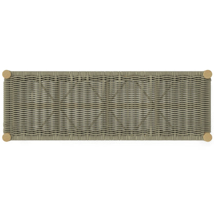 Dahlia Outdoor/Indoor Acacia Wood Bench with Hand‑Wrapped Rope Seat
