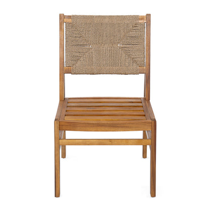 Outdoor 7 Pieces Acacia Wood Dining Set with Taiga 69 Table and Teak Finish