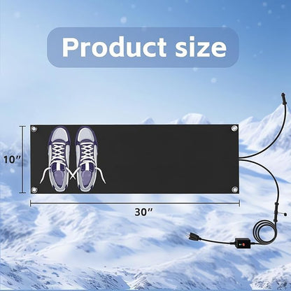 Snow Melting Mats, Heated Outdoor Mats for Walkways, Electric Snow Melting Mats for Decks and Sidewalks, Trusted No-Slip Snow and Ice Melt Heated Sidewalk Mat (10 X 30) 4PCS