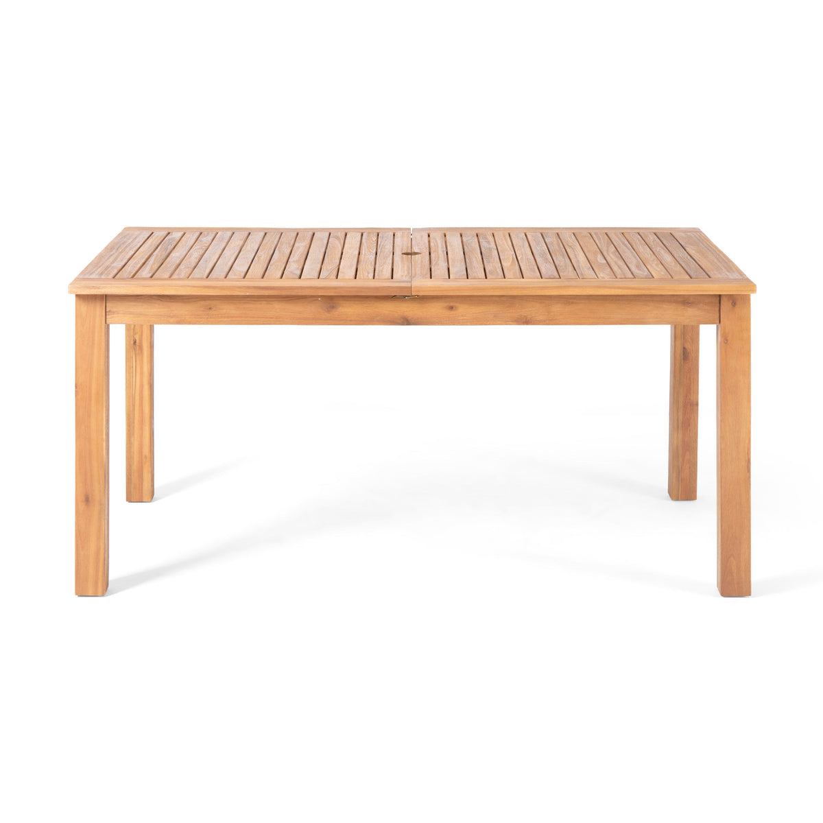 Teak‑Finish Acacia Dining Set with Rope‑Woven Armchairs (7‑Piece)