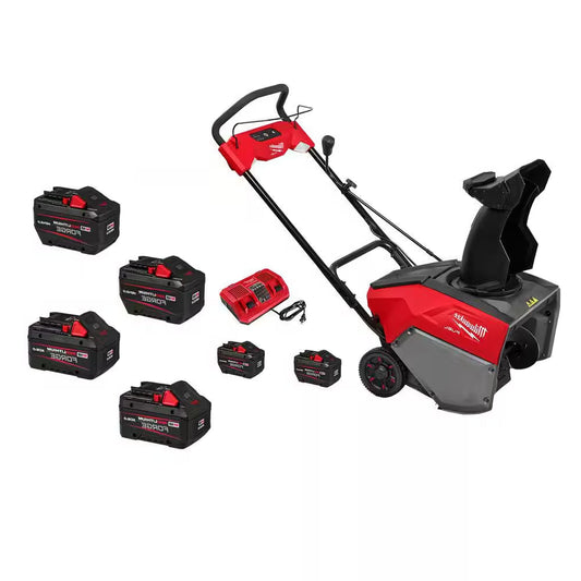 M18 FUEL 18V 21 In. Cordless Dual Battery Single Stage Snow Blower W/ (4) 12.0 Ah Batteries, (2) 8.0 Ah Battery, Charger