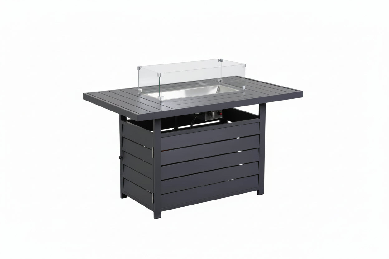 Aluminum 54.3" Outdoor Patio Fire Pit Table