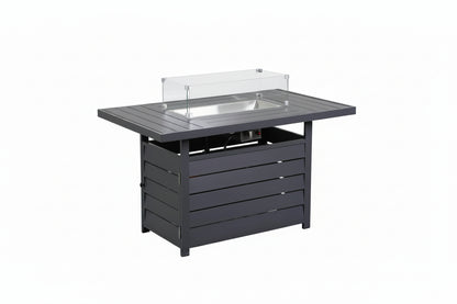 Aluminum 54.3" Outdoor Patio Fire Pit Table