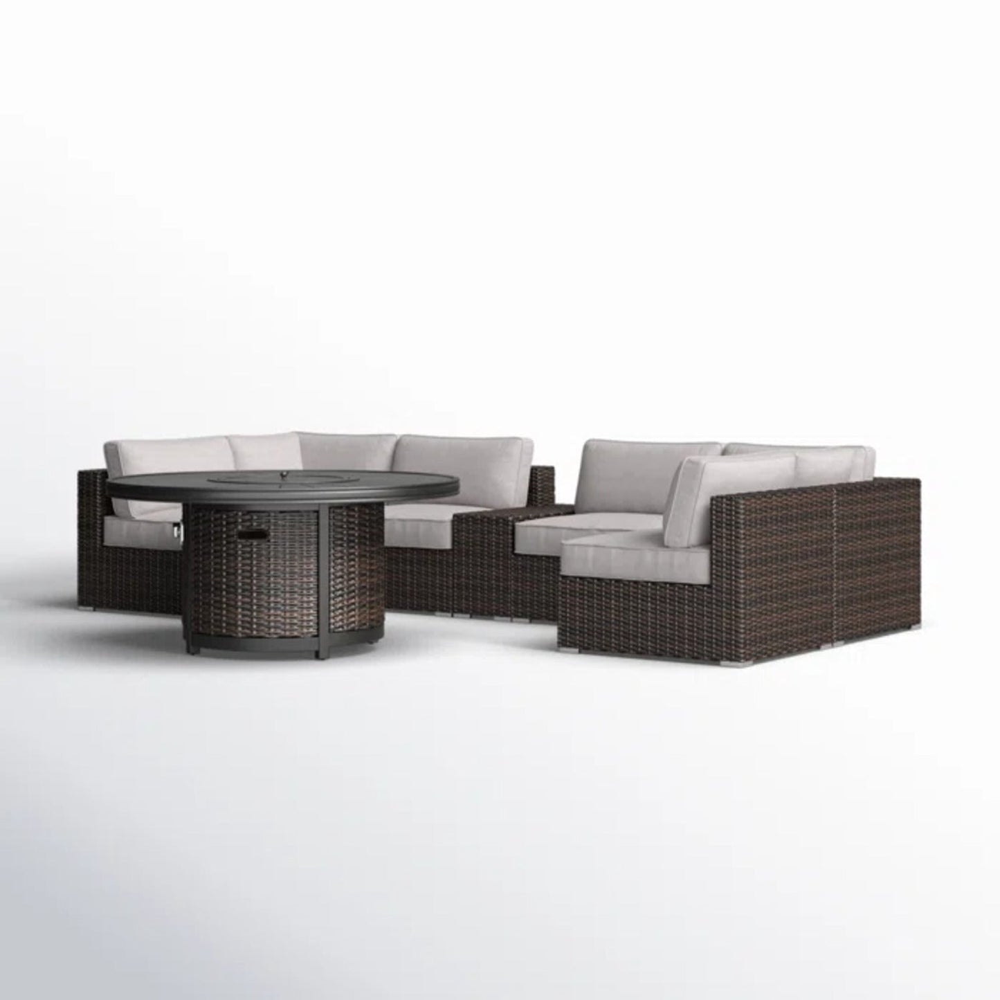 Fully Assembled 4-Person Outdoor Wicker Seating Set with Cushions