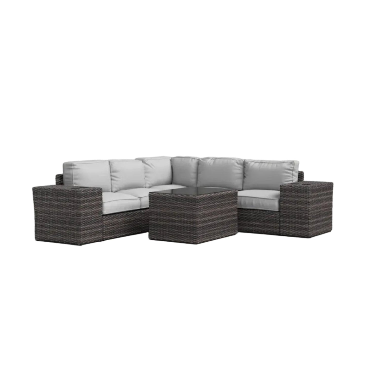 4-Seat Rattan Wicker Patio Furniture Set with Cushions