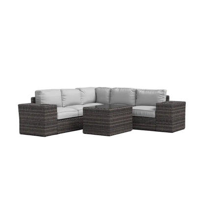 4-Seat Rattan Wicker Patio Furniture Set with Cushions