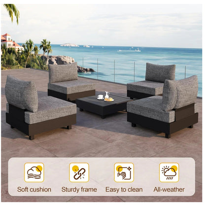5-Piece Aluminum Patio Furniture Set