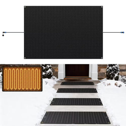 Heated Snow Melting Mat 40 In. X 60 In. Entrance Snow Melt Mat/10 In. Power Cord Snow Melting Heat Mat for Snow Removal