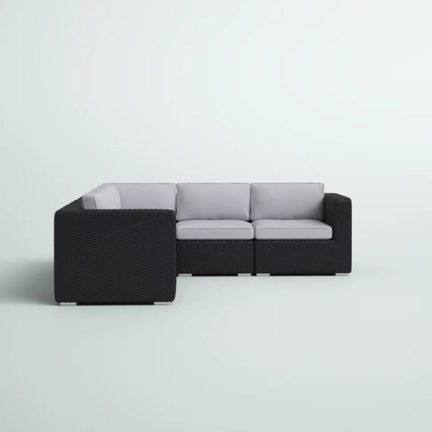 LSI Fully Assembled 94" Wicker Patio Sectional with Weather-Resistant Cushions