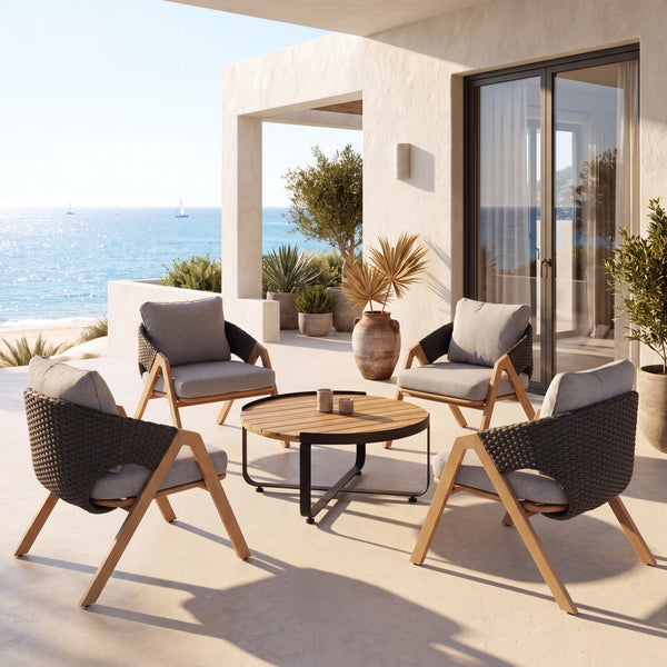 Wicker Patio Conversation Set - 4 Person