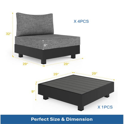 5-Piece Aluminum Patio Furniture Set