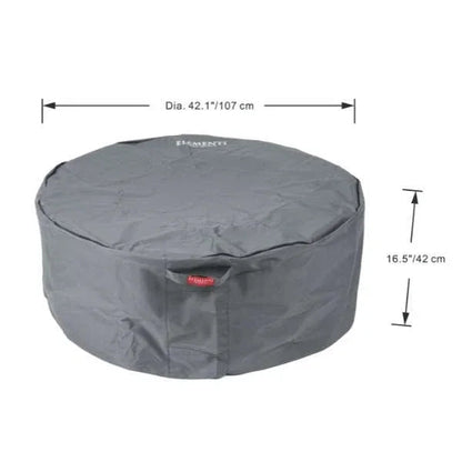 Elementi Plus Nimes Fire Table OFG414DG – Round GFRC Fire Pit, 60,000 BTUs, Stainless Steel Burner & Aluminum Lid