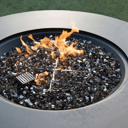 Elementi Plus Nimes Fire Table OFG414DG – Round GFRC Fire Pit, 60,000 BTUs, Stainless Steel Burner & Aluminum Lid