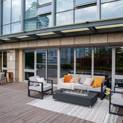 Elementi Sydney 62" Indoor/Outdoor Ethanol Fire Pit Table – Modern GFRC Design