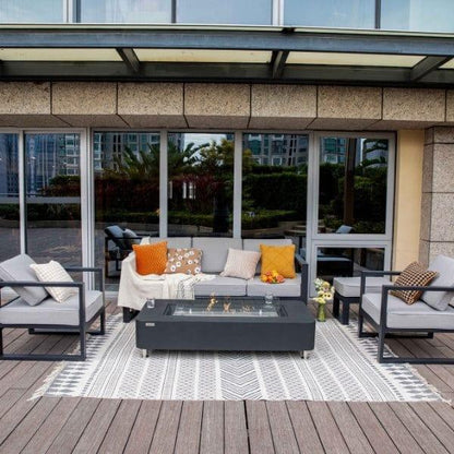 Elementi Sydney 62" Indoor/Outdoor Ethanol Fire Pit Table – Modern GFRC Design