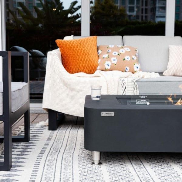 Elementi Sydney 62" Indoor/Outdoor Ethanol Fire Pit Table – Modern GFRC Design