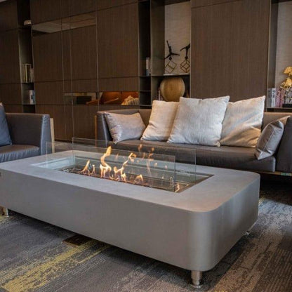 Elementi Sydney 62" Indoor/Outdoor Ethanol Fire Pit Table – Modern GFRC Design