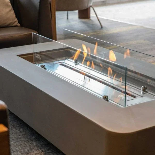 Elementi Sydney 62" Indoor/Outdoor Ethanol Fire Pit Table – Modern GFRC Design