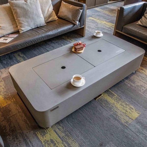 Elementi Sydney 62" Indoor/Outdoor Ethanol Fire Pit Table – Modern GFRC Design