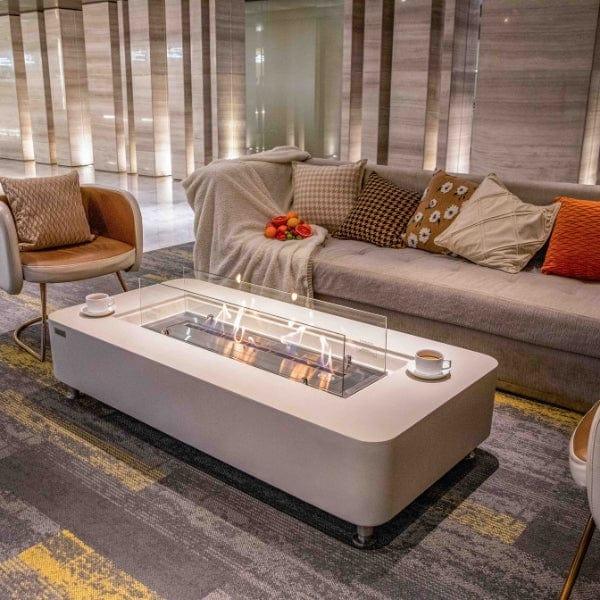 Elementi Sydney 62" Indoor/Outdoor Ethanol Fire Pit Table – Modern GFRC Design