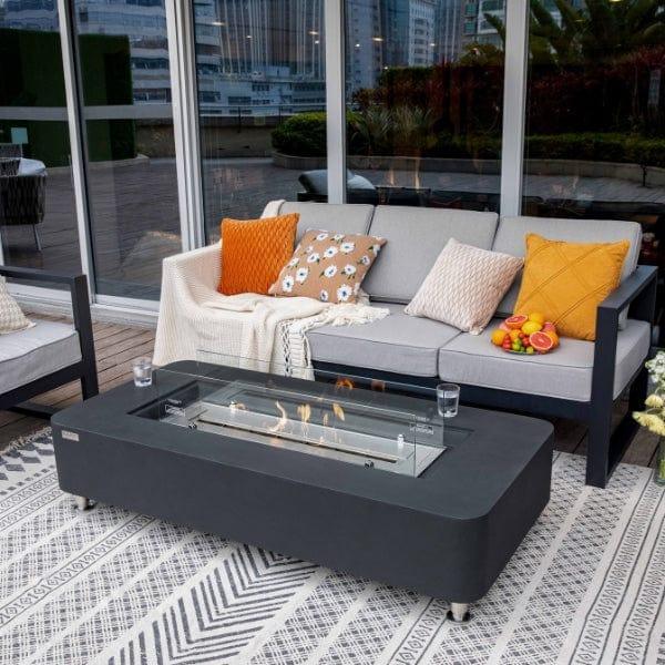 Elementi Sydney 62" Indoor/Outdoor Ethanol Fire Pit Table – Modern GFRC Design