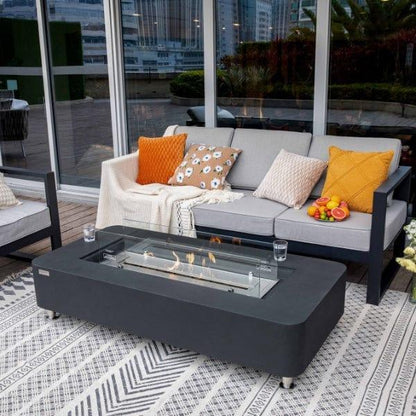 Elementi Sydney 62" Indoor/Outdoor Ethanol Fire Pit Table – Modern GFRC Design