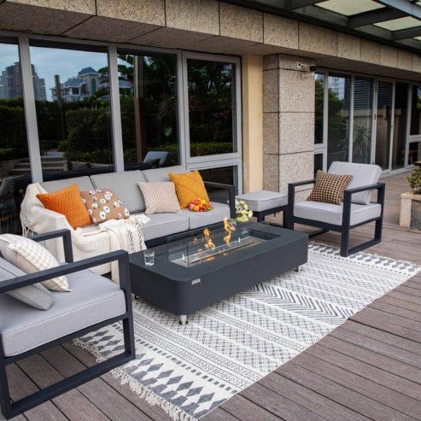 Elementi Sydney 62" Indoor/Outdoor Ethanol Fire Pit Table – Modern GFRC Design