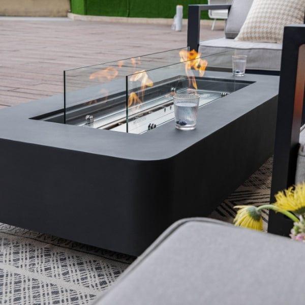 Elementi Sydney 62" Indoor/Outdoor Ethanol Fire Pit Table – Modern GFRC Design
