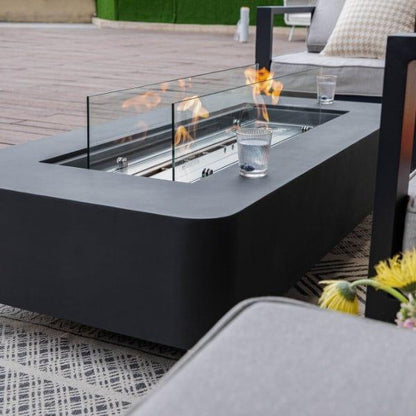 Elementi Sydney 62" Indoor/Outdoor Ethanol Fire Pit Table – Modern GFRC Design
