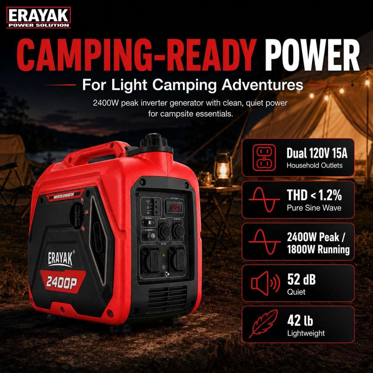2400W Portable Inverter Generator