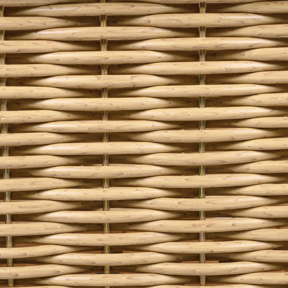 Acacia Wood Outdoor Club Chair, Weather‑Resistant with Wicker Armrests